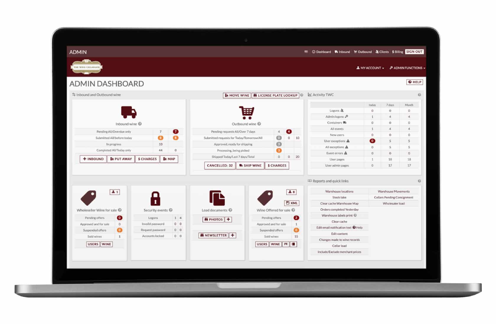 Warehouse management for the wine industry