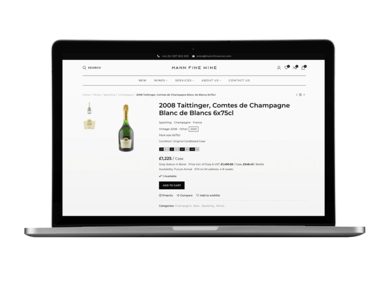 Mann Fine Wine Hub Webshop