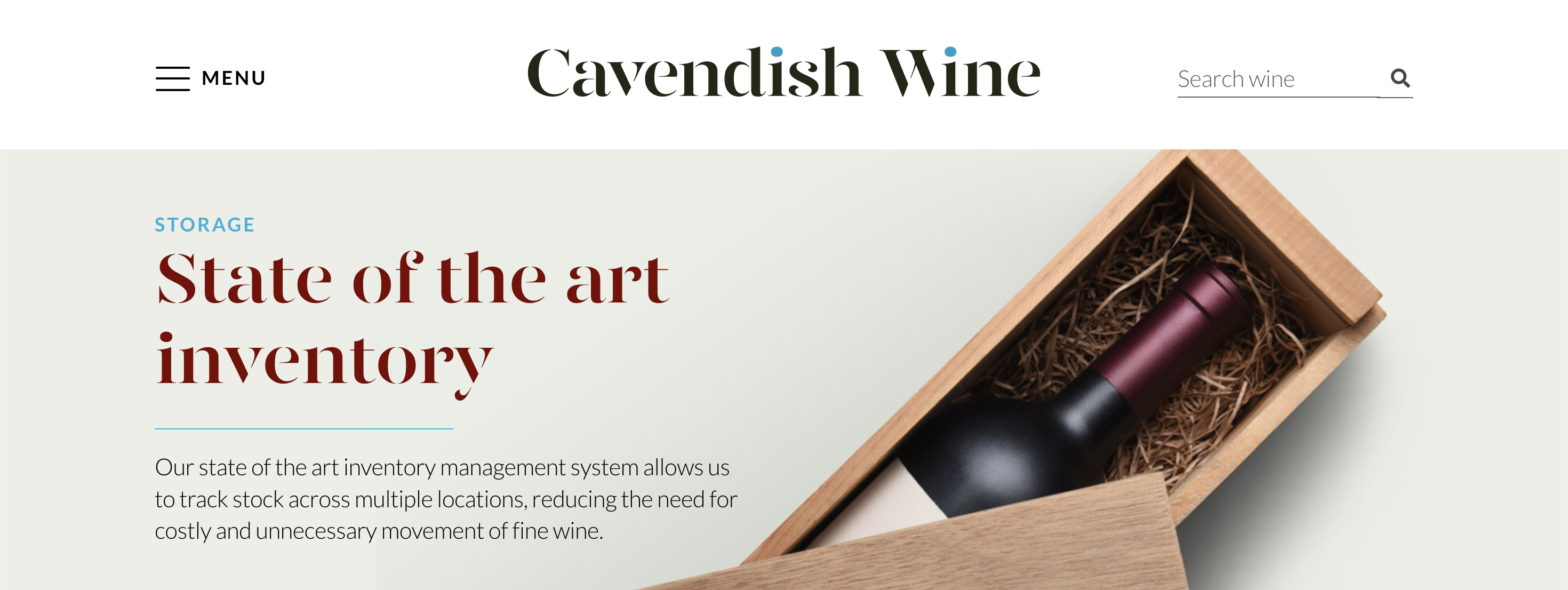 banner from Cavendish Wine website